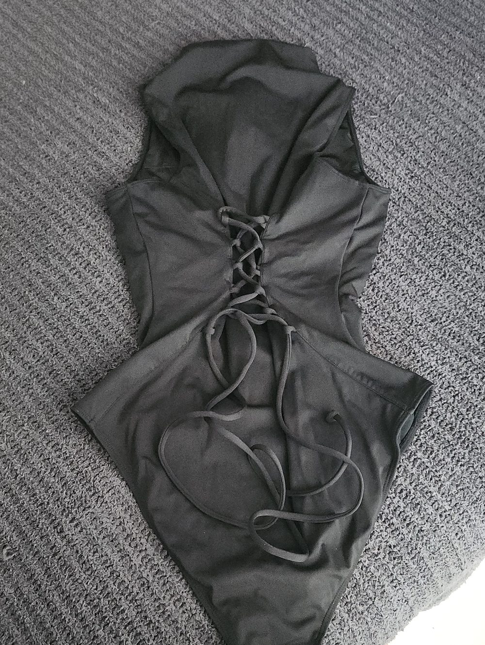 Black One-Piece Swimsuit, Size L - Picture 2 of 3